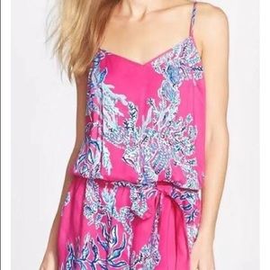 Lilly Pulitzer romper Dusk Capri Pink Samba